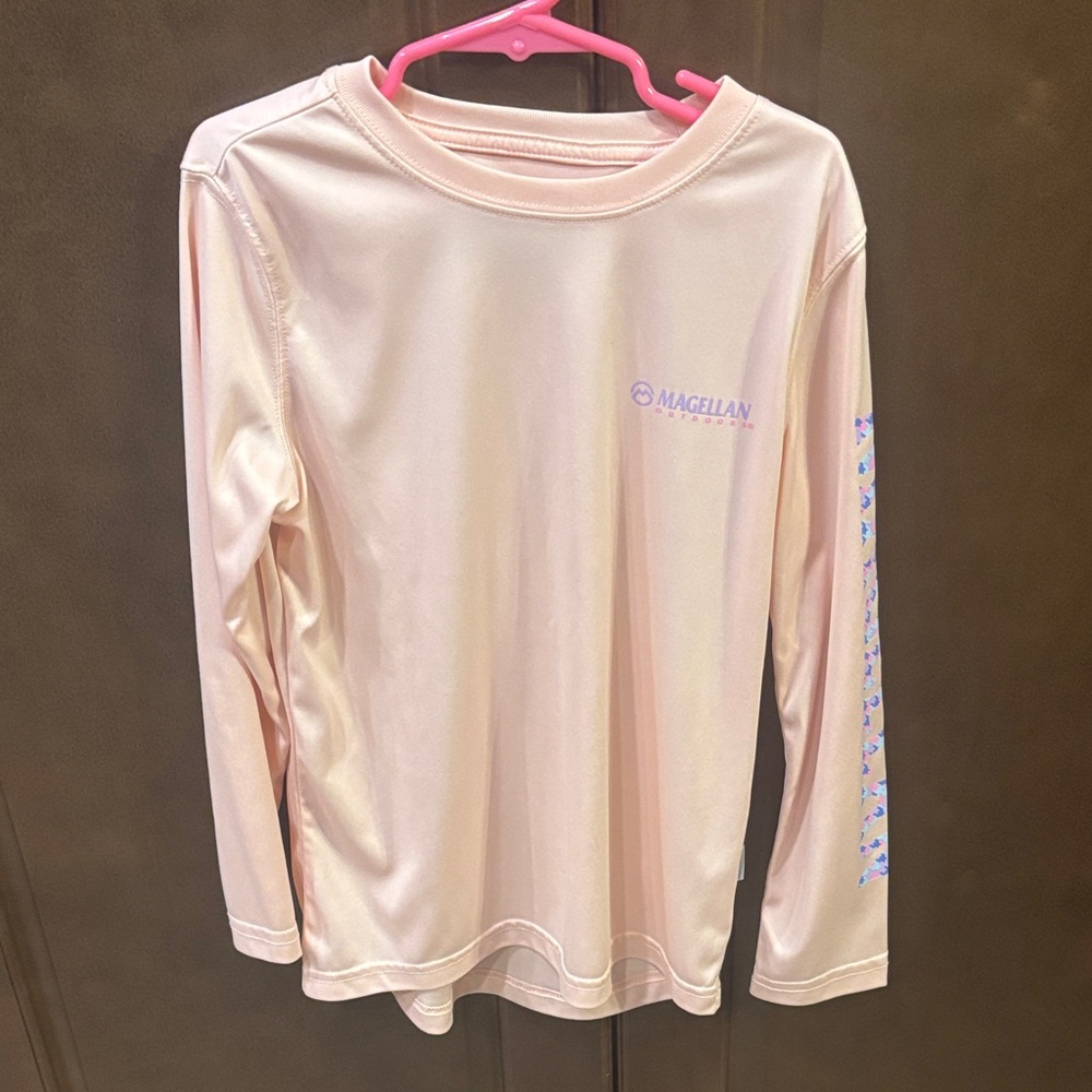 Magellan Outdoors Kids Light Pink Long Sleeve Fishing Tee
